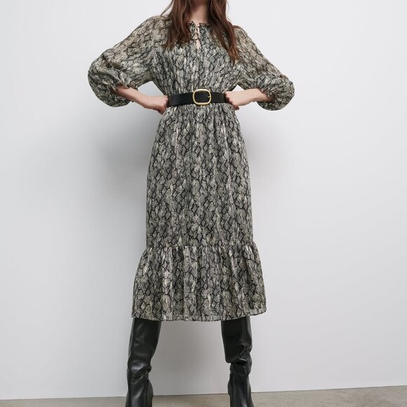 Zara Dresses & Skirts - NWT ZARA ANIMAL PRINT MIDI DRESS size S